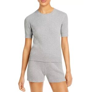 AQUA Ribbed Knit Top & Short Set Size S NWT